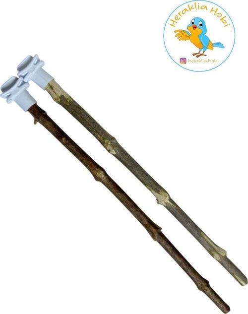 Doğal Tahta Kuş Tünek 30Cm 2 Adet