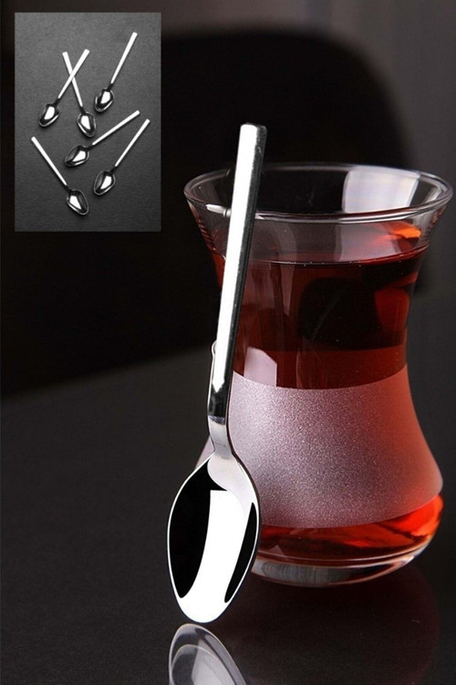 6 Adet Çelik Lüx Çay Kaşığı