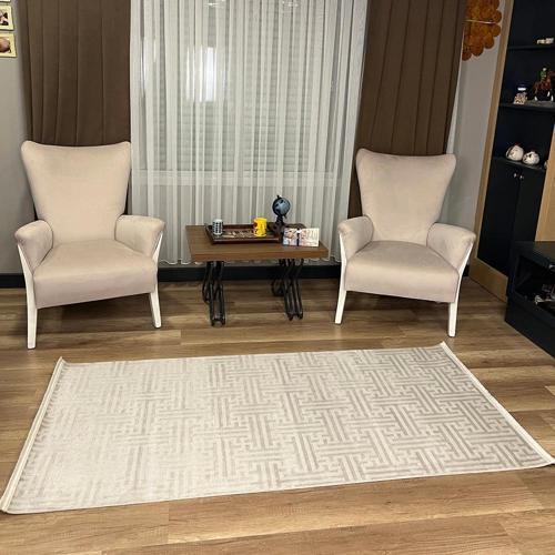 Aria 1128 Gri Pamuk Tabanlı Modern Halı