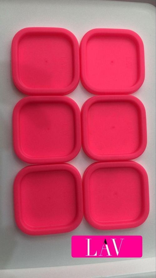 6 Adet Yedek Saklama Kabı Kapağı Pembe 6 Lı -270 Cc
