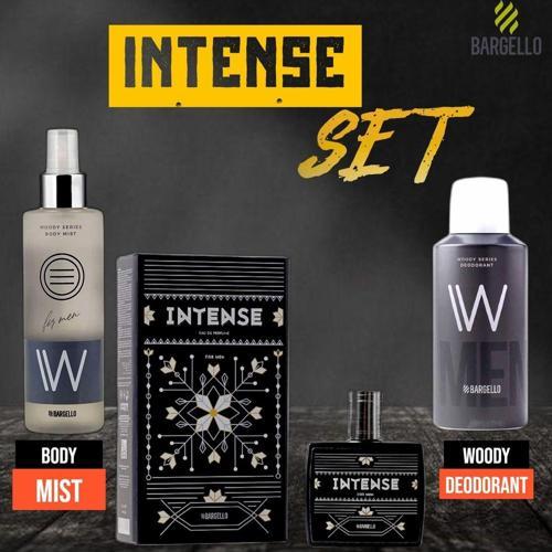 Intense Erkek Parfüm Seti (ıntense Erkek Parfum + Woody Deodorant + Woody Body Mıst)