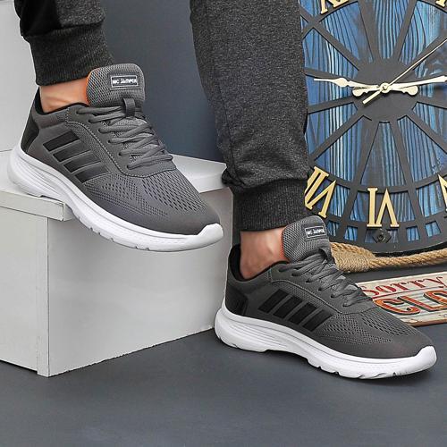 2202-Jamper Anatomik Tabanlı Ultra Hafif Unisex Bağcıklı Sneakers Ayakkabı - NKT02202-Füme-44