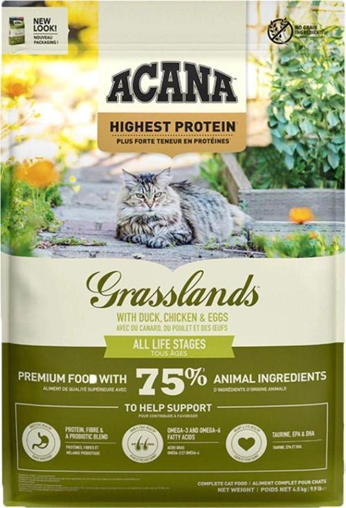 Grasslands Tavuklu, Ördekli Ve Hindili Tahılsız Kedi Maması 4,5kg