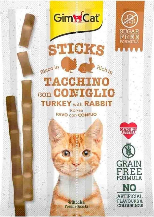 Sticks Hindili & Tavşanlı Kedi Ödül Çubukları 4 Parça