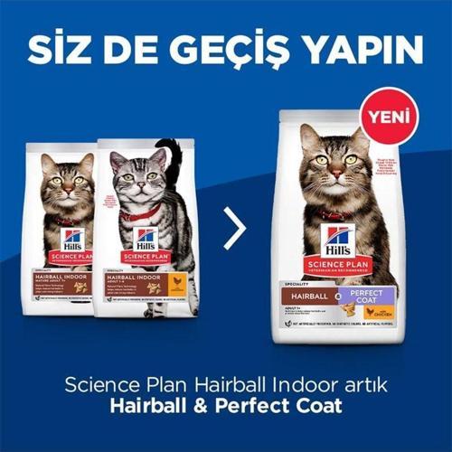 SCIENCE PLAN Tüy Yumağı Önleyici Mükemmel Tüyler için Tavuklu Yetişkin Kedi Maması 1,5 Kg