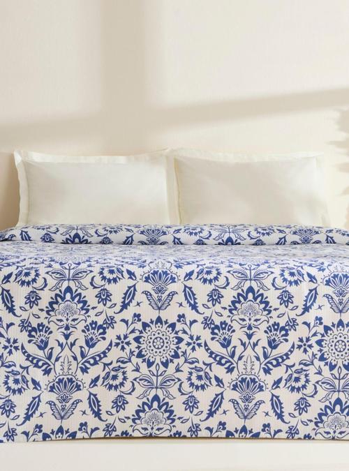 Sven %100 Pamuk Çift Kişilik Tek Pike Mavi