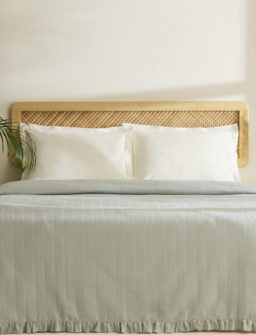 Maye %100 Pamuk Fırfırlı Çift kişilik Tek Pike Mint