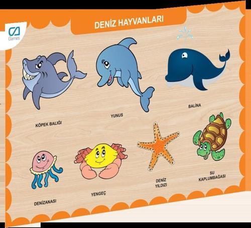 CAAHS-3212 CA GAMES AHŞAP DENİZ HAYVANLARI BUL-TAK