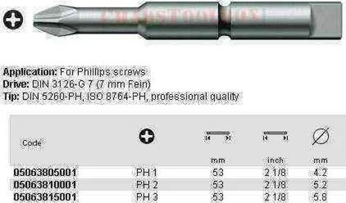 851/8 Tz Ph/Yıldız 1x53mm Bits 05063805001