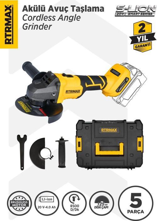 RTS5050B Şarjlı Avuç Taşlama Makinası Kömürsüz 125 mm 8.500 Rpm - Akü Hariç
