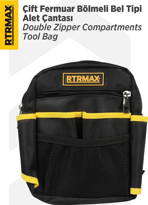 RTX0903 Bel Tipi Çift Fermuar Bölmeli Alet Çantası