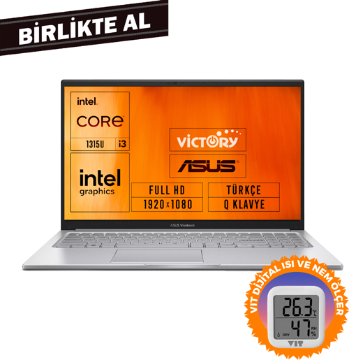 Vivobook 15 i3-1315U 12GB 512GB SSD 15.6" FHD Freedos + VIT Termometre X1504VA-NJ2379 024