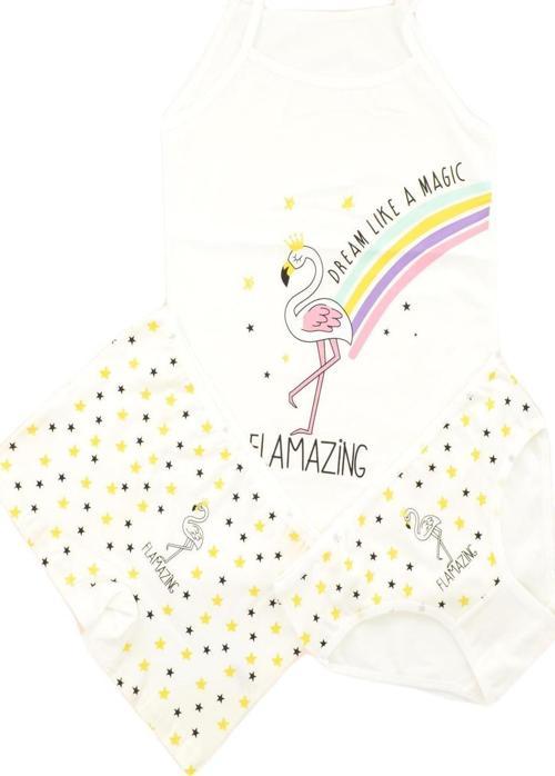 Kız Çocuk Flamingo Baskı Atlet Külot Boxer Takımı