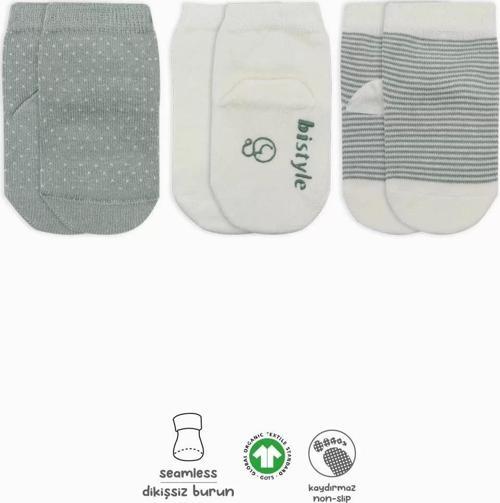 Puanlı Kaymaz Penye Soket Çorap 3'lü Bs10108 Nil