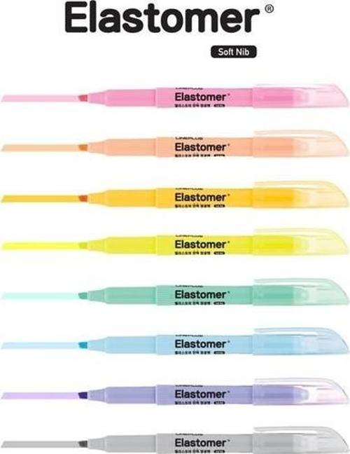 Elastomer Fosforlu Kalem Pastel Renkler 8'li Paket
