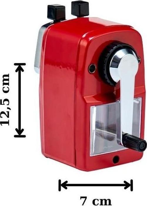 Masa Tipi Metal Kollu Büyük Kırmızı Kalemtraş 6732