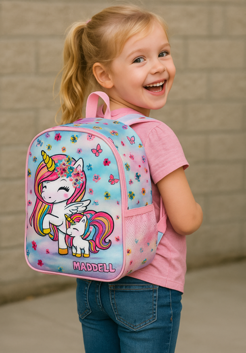 Lisanslı Unicorn Temalı Okul Öncesi Anaokul,Kreş Kız Çocuk Sırt Çantası 25502