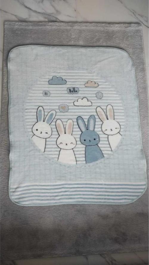 Bebek Battaniyesi Hello Rabbit Mavi 1798