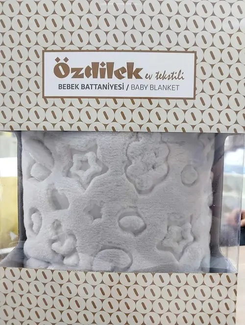 Embos Peluş Bebek Battaniyesi 100 X 120 Açık Gri 9561