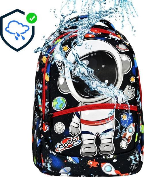 Astronot Desenli İlkokul Sırt Çantası + Beslenme Çantası (2301)