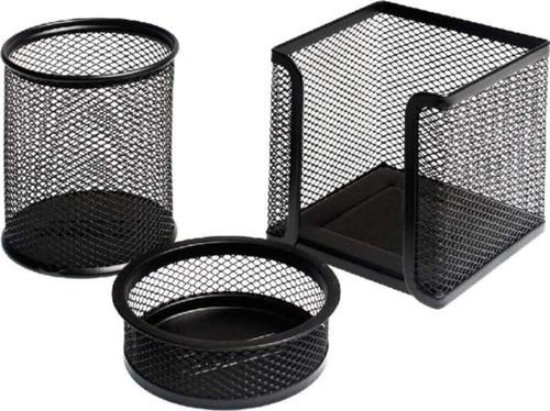 DRT Siyah Metal Perfore 3'lü Masaüstü Seti