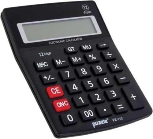 Puzzle Siyah Hesap Makinesi PZ 112S