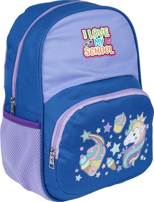 3030 Unicorn Desenli Lacivert Lila Anaokul Çantası