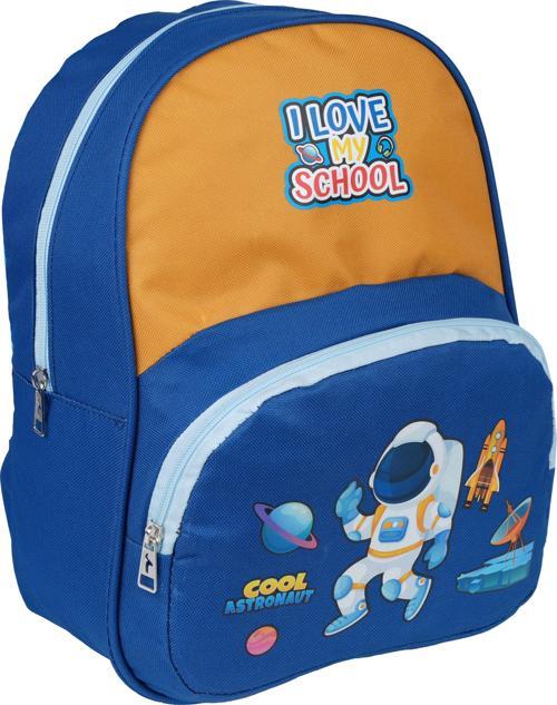 3031 Astronot Desenli Lacivert-Hardal Anaokul Çantası