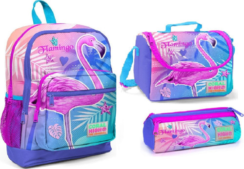 Flamingo Beslenme Okul Çantası + Kalemlik Seti