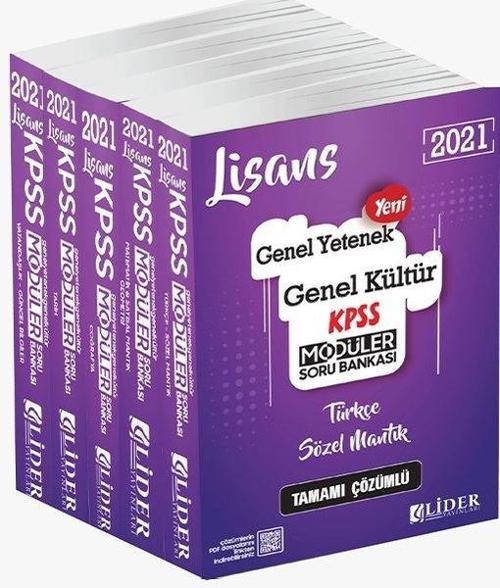 2021 KPSS Genel Yetenek Genel Kültür Tamamı Çözümlü 5'li Modüler Soru Bankası