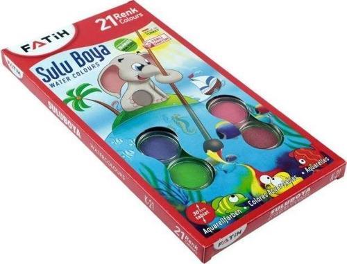 Sulu Boya 21 Renk Büyük Boy Fırça Hediyeli