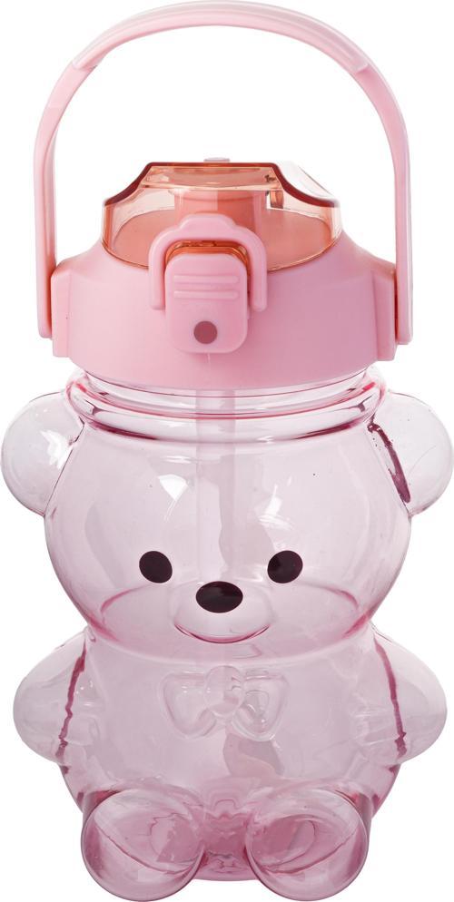 Boyun Askılıklı, Hediyeli, İthal Lüx Pembe Ayıcıklı Matara 1100 ML. (449)
