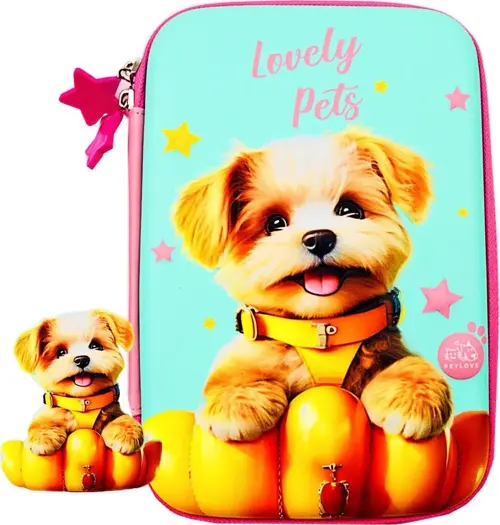 Köpekcik Kabartmalı Eva Kalemlik Büyük Boy