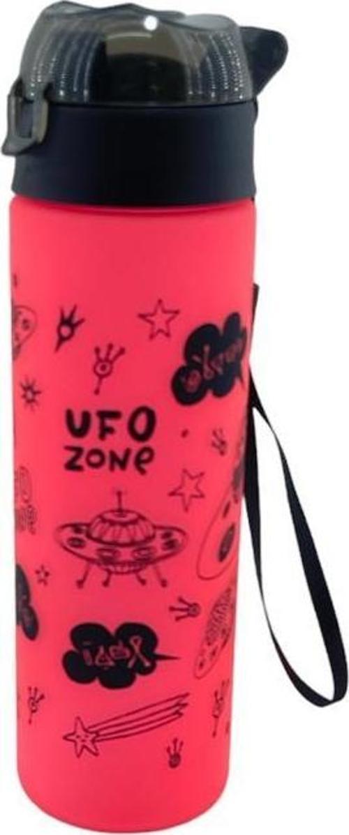 Pembe Ufo Desenli 500 ML Kilitli Matara P-8311