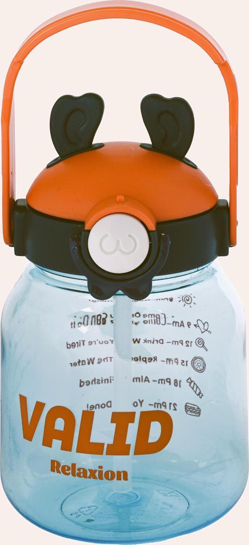 Hediyeli, İthal Lüx Kulaklı Yeşil-Turuncu Matara/Suluk 1100 Ml (446)
