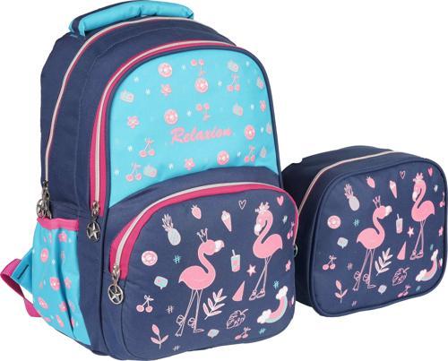 Lacivert Flamingo ilkokul Çantası Beslenme Çantalı 1340-1