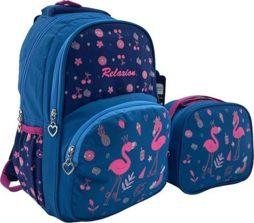 Mavi Flamingo İlkokul Çantası Beslenme Çantalı 1340-13