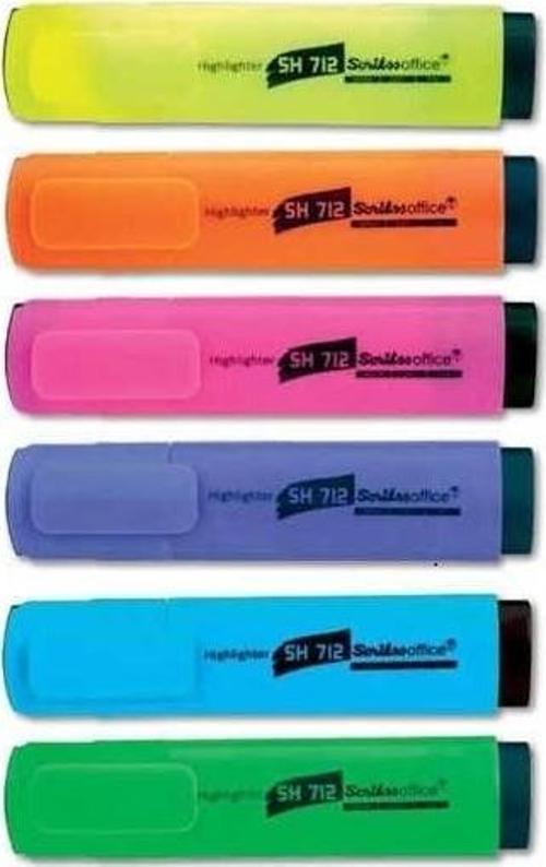 Fosforlu Highlighter Canlı Renkler 6'lı Kalem Seti (SH712)