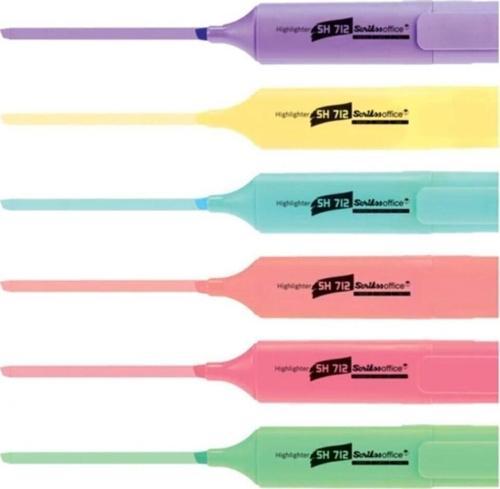 Fosforlu Highlighter Pastel Renkler 6'lı Kalem Seti (SH712P)