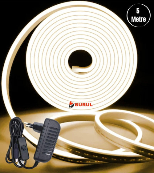 5 Metre Gün Işığı Esnek Neon Led Şerit Butonlu Dekoratif Aydınlatma Seti Sb-6535