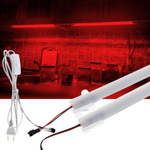 2 Adet 100 Cm 220V Opak Çubuk Bar Led Kırmızı Işık Ve Butonlu Fiş Sb-6553