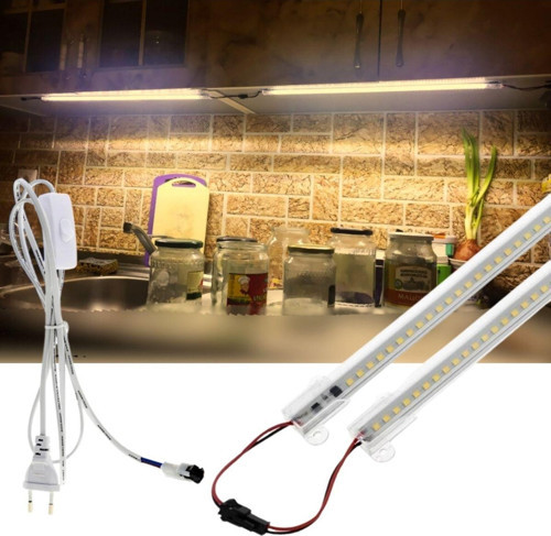 2 Adet 50 Cm 220V Şeffaf Çubuk Bar Led Gün Işığı Ve Butonlu Fiş Sb-6553