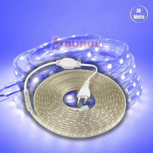 30 Metre Mavi Işık Hortum Şerit Led Dış Ortam Aydınlatma 220V Fişli Sb-6539