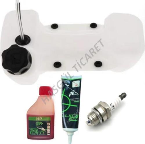 Motorlu Tırpan 4 Delik Komple Yakıt Deposu 2T 100ml yağ 120gr gress buji set