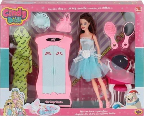 Nessiworld 02453 Cindy Doll Dolaplı Makyaj Masalı Bebek -Oydaş Oyuncak