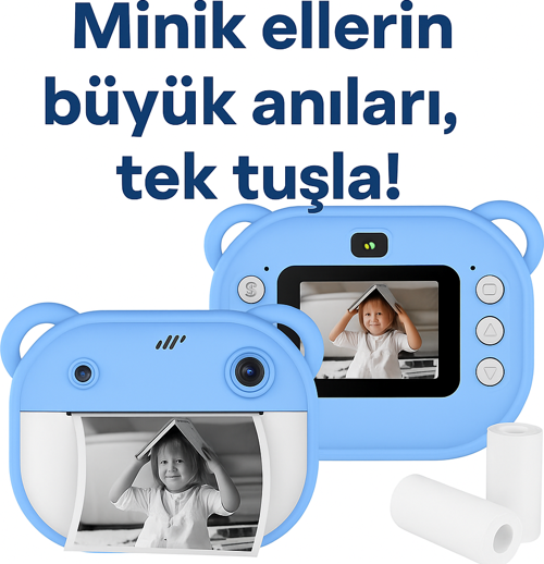 Anında Baskı Özellikli Çocuk Kamerası – Saniyeler İçinde Fotoğraf, Beklemeden Çıktı