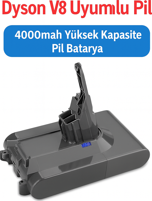 Dyson V8 Uyumlu 4000mAh Yüksek Kapasiteli Batarya Uzun Ömürlü Güçlü Performans