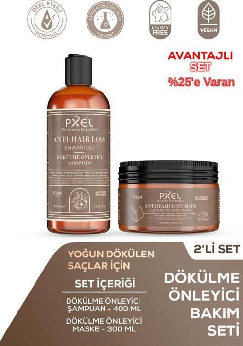 Dökülme Önleyici Şampuan – Maske 2’li Set | Zayıflayan İncelen ve Dökülen Saçlar |400 ML, 300 ML