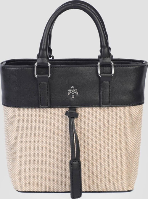 Siyah Keten Kadın El ve Omuz Çantası IM577