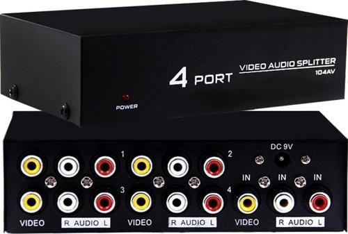 Powermaster AV-104 4 Port Video Audio Splitter Rca Video Dağıtıcı
